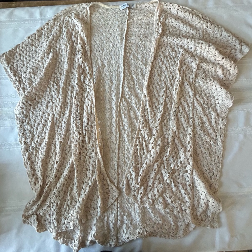 Chic Beige Open-Front Poncho